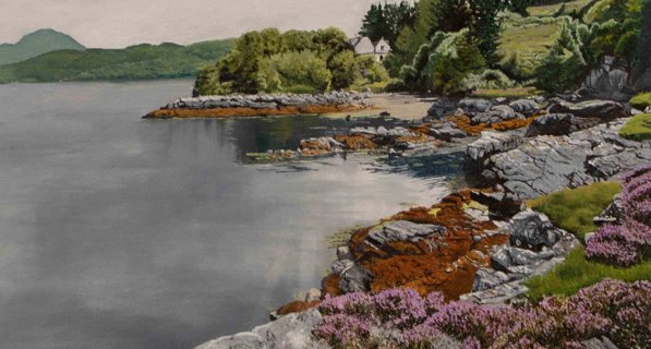 Scenic view of seashore from the rocks